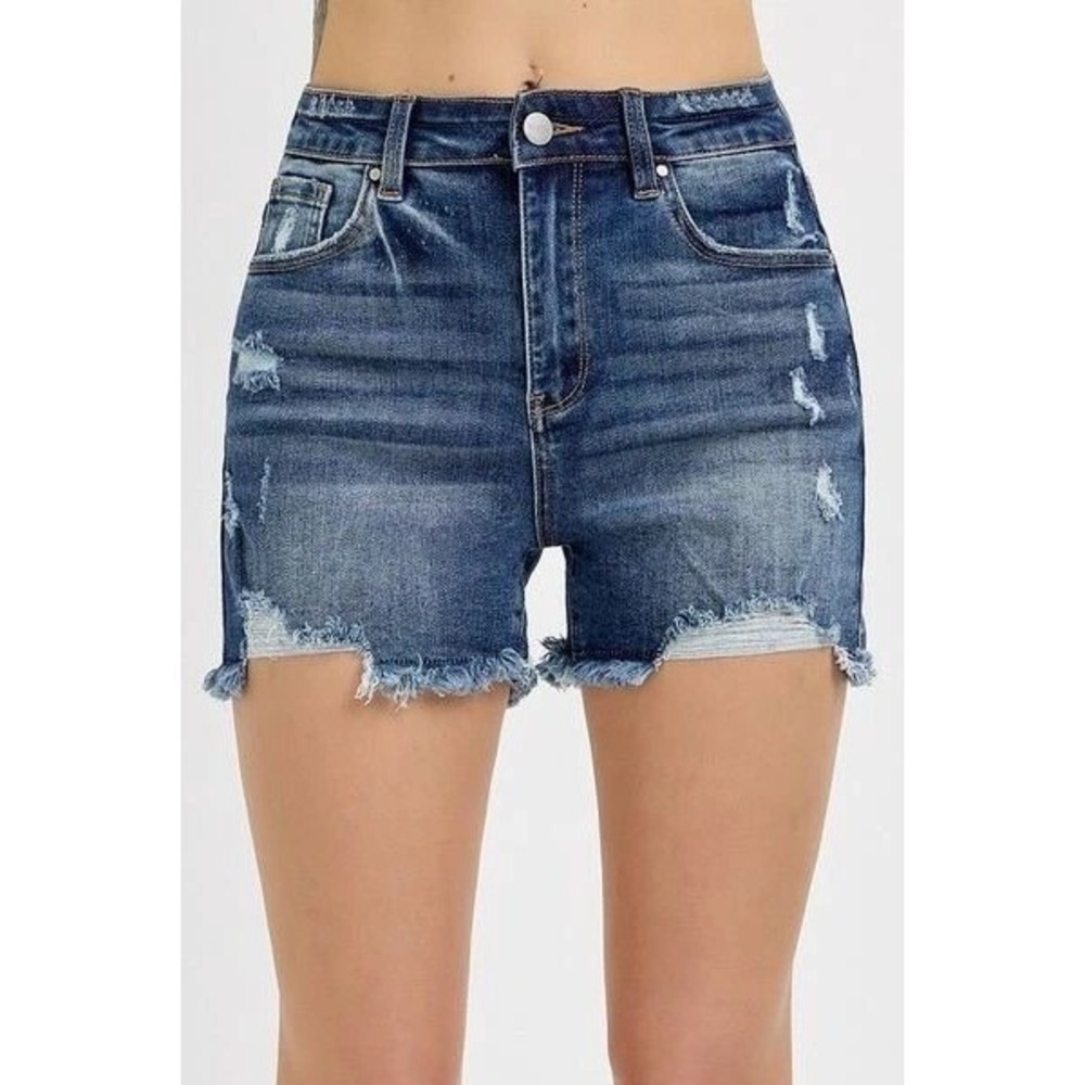 RISEN‎ Distressed Raw Hem Denim Shorts Size Small